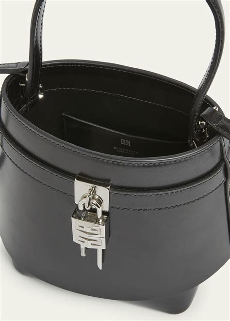 Shark Lock bucket bag in Box leather .